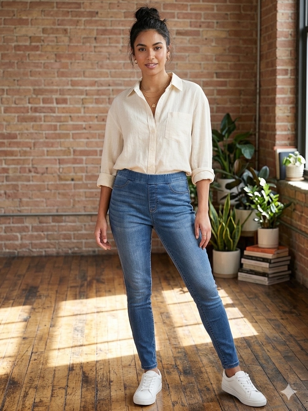 Judy Blue pull-on high rise stretch dark wash skinny jeans size 13/31.